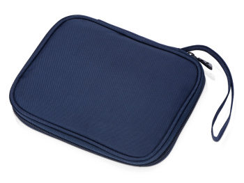 Подарочный набор с флешкой, повербанком и ручкой, темно-синий/черный