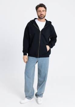 Толстовка Единый размер One size, с капюшоном на молнии футер без начёса 350, 72, Чёрный,  (20)  (ONE SIZE/ONE SIZE)