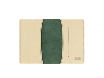 Обложка для паспорта Valerie Concept PSC4, зеленый/бежевый