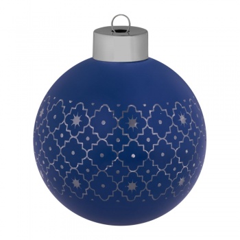 Елочный шар Chain с лентой, 8 см, синий