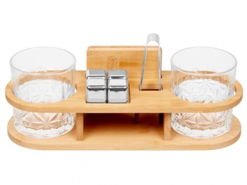 Набор для виски на бамбуковой подставке "Boulevardier"