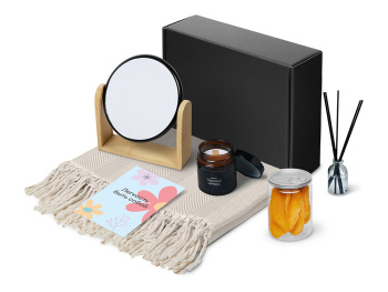 Подарочный набор «Re:f. Shelter»  с пледом, зеркалом, свечой и диффузором