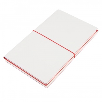 Набор подарочный SILENT-ZONE: бизнес-блокнот, ручка, наушники, коробка, стружка, бело-красный