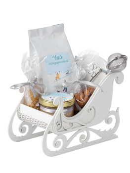 Декоративное украшение «Сани», белые