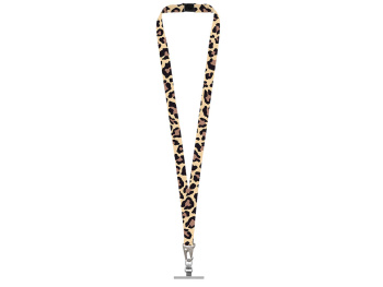 Ланъярд 2,5 см под сублимацию с большим карабином, замком обрыва и металлическим держателем для телефона