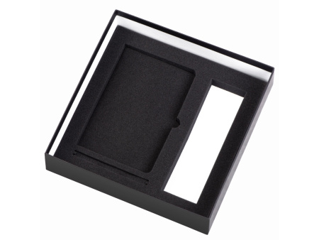 Подарочный набор с блокнотом С3, металлической ручкой и термосом, черный