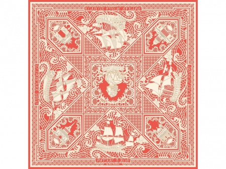 Платок "Русская резьба по кости"