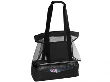 Сумка для шопинга и пляжа «Coolmesh» с изотермическим отделением внизу, черный