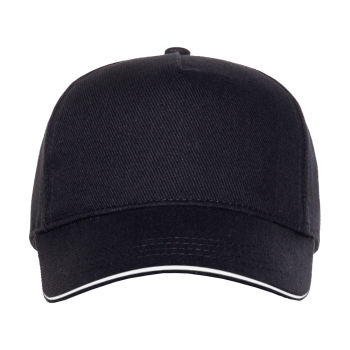 Бейсболка с кантом STAN 5 клиньев хлопок 330, 04, Чёрный,  (20)  (56-58)