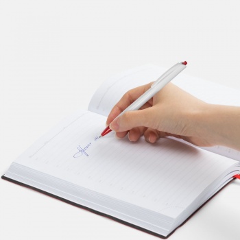 Ручка шариковая Tick, белая с красным