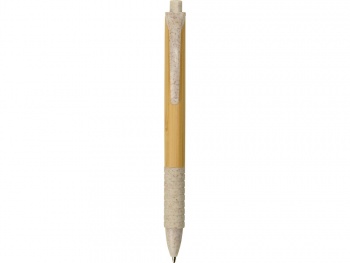 Ручка из бамбука и переработанной пшеницы шариковая "Nara", бамбук/бежевый