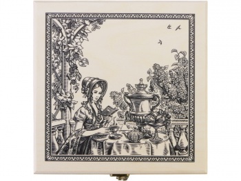 Подарочный набор с чаем «Чайный букет» в деревянной шкатулке, натуральный