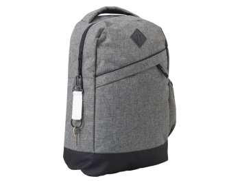 Брелок-ремувка "Carabinier" из ткани с вставкой из экокожи и карабином, белый