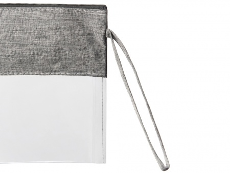 Косметичка из PVC и ткани "Leony", прозрачный/темно-серый