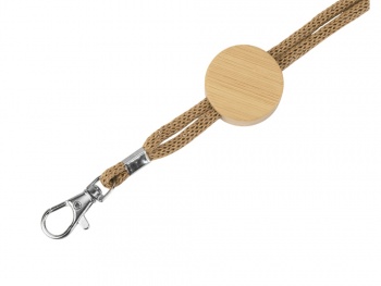 Ланъярд из бумаги с бамбуковой плашкой "Franklinia", натуральный