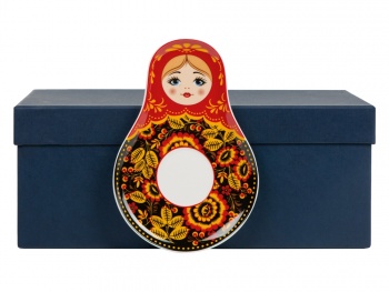 Набор «Моя Россия»: чайно-кофейная пара «Матрешка, хохлома» и книга «Россия» на русском языке