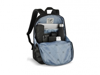 Рюкзак BUGATTI Blanc Delight, чёрный, нейлон RPET600D/тарпаулин/полиэстер, 32х15х45 см, 20 л