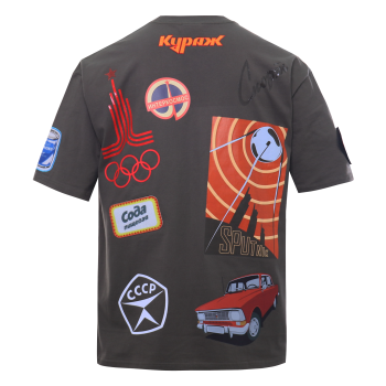 Футболка оверсайз STAN хлопок 240, 56_CCCР, Оливковый хаки,  (36)  (50/L)