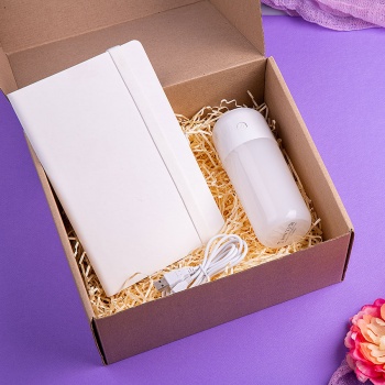 Набор подарочный FLORAL EGOIST: бизнес-блокнот, увлажнитель, белый