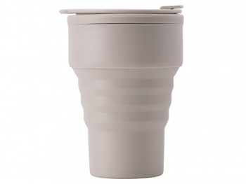Силиконовый складной стакан "GoCup", бежевый