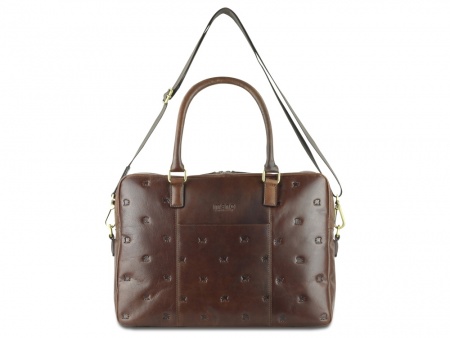 Сумка Mano "Don Leon", натуральная кожа в коричневом цвете, 42 х 30 х 11,5 см