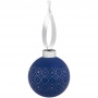 Елочный шар Chain с лентой, 8 см, синий