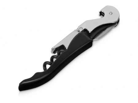 Штопор-открывалка Wine c пластиковой ручкой, серебристый