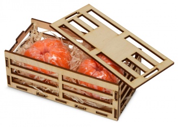 Набор мыла ручной работы "Мандарины", в деревянной коробке