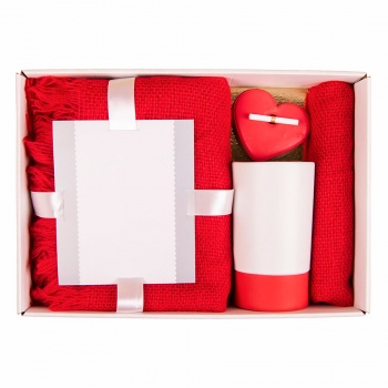 Подарочный набор SWEET HEART: коробка, плед, кружка, печенье с предсказанием.