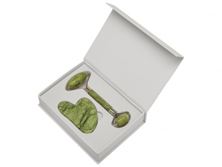 Сет роллер и гуаша "Rituals" из нефрита, зеленый