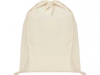 Рюкзак со шнурком Oregon хлопка плотностью 140 г/м2, natural