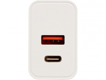 Сетевое зарядное устройство c выходами USB-A и USB-C «Recharger Pro», быстрая зарядка QC/PD, 30 Вт, белый