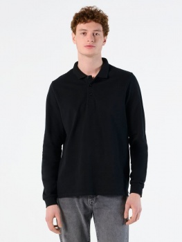 Рубашка поло мужская с длинным рукавом Winter II 210 белая