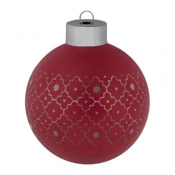 Елочный шар Chain с лентой, 8 см, красный