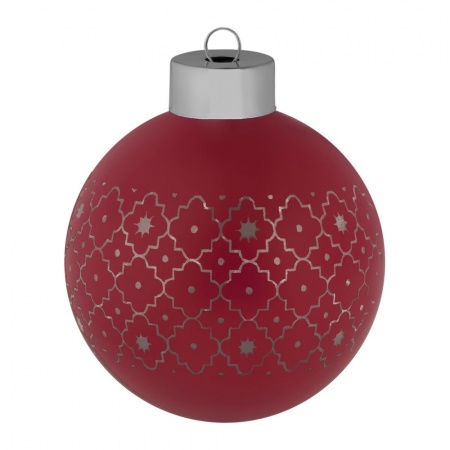 Елочный шар Chain с лентой, 8 см, красный