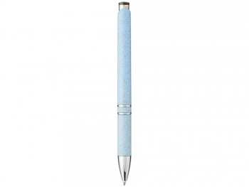 Шариковая кнопочная ручка Moneta из АБС-пластика и пшеничной соломы, cиний