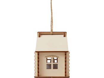 Подвеска с подсветкой домик (с мерцающей свечкой)