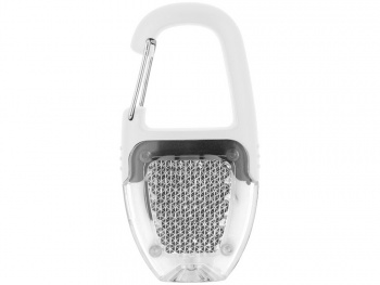 Брелок - фонарик с отражателем и карабином, белый/прозрачный
