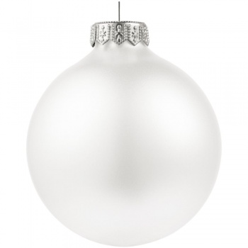 Елочный шар Gala Night Matt в коробке с тиснением, белый, 8 см