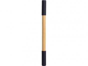 Вечный карандаш и ручка из бамбука "Black bamboo", натуральный и черный