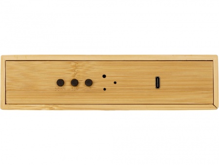 Часы настольные с беспроводной зарядкой «Index», 10 Вт, бамбук (Р)