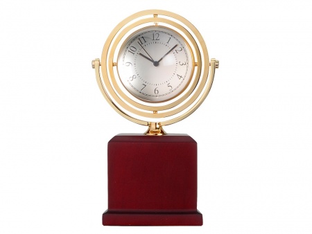 Часы "Disk", коричневый/золотистый