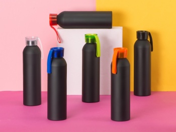 Бутылка для воды Joli, алюминий, черный/белый