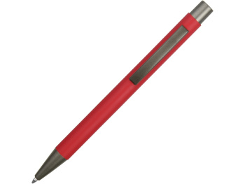 Ручка металлическая soft touch шариковая «Tender», красный/серый