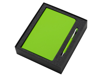 Подарочный набор «Wispy swan» с ручкой и блокнотом, зеленое яблоко