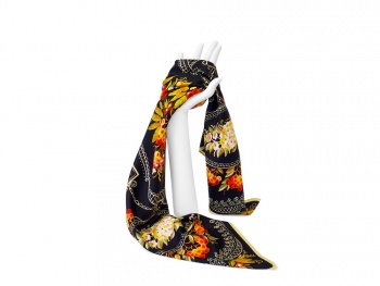 Платок «Тагильский поднос», черный