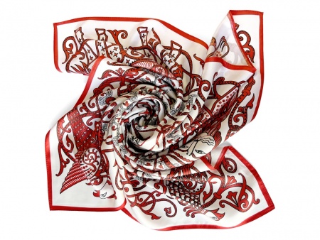 Платок "Русское сердце" 100% шёлк