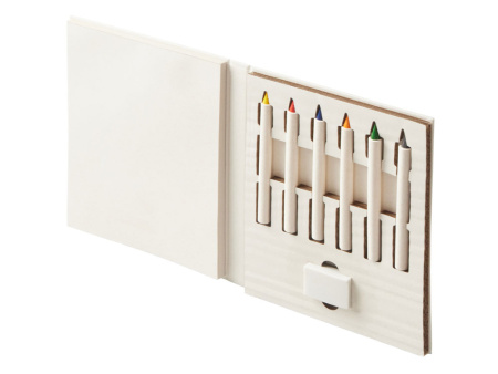 Набор цветных карандашей и листочков для рисования из молочной бумаги "Artify", молочный