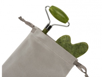 Сет роллер и гуаша "Rituals" из нефрита, зеленый