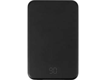 Магнитный беспроводной внешний аккумулятор "Razor", 5000 mAh, металл, черный